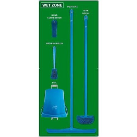 NATIONAL MARKER CO National Marker Wet Zone Shadow Board Combo Kit, Green/Blue, 68 X 30, Alum Composite Panel- SBK119ACP